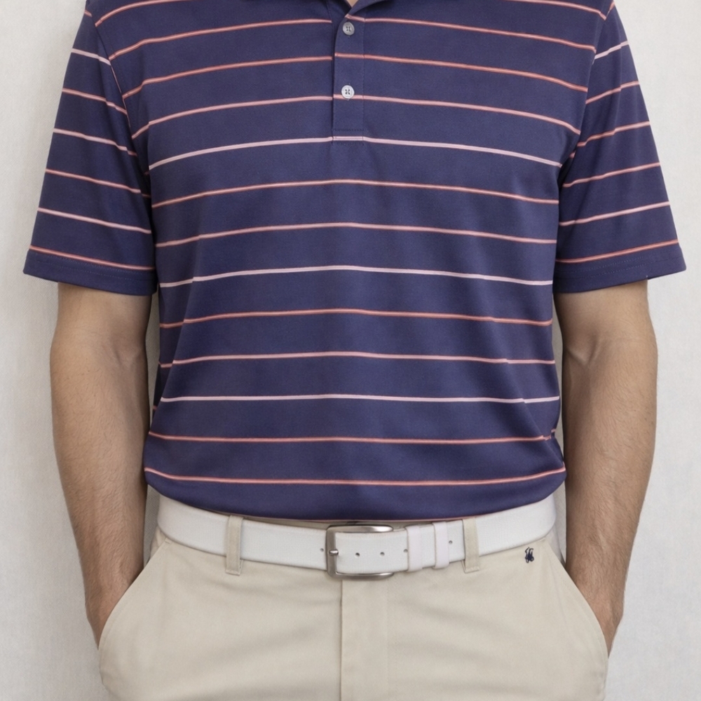 Nike Golf Polo Men's Large Striped Cotton